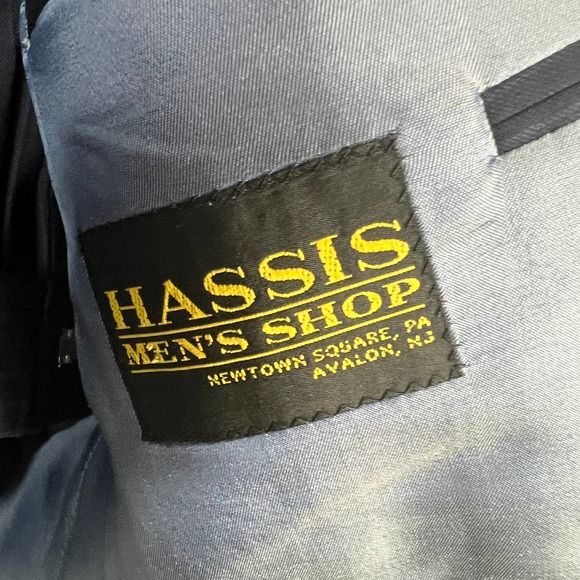 Jack Victor Venice Navy Blue Pinstripe Suit 2-Pc Wool Jacket 44L & Pants 38L - Picture 10 of 13